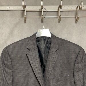 Chaps Blazer Men 44R Gray Houndstooth Elbow Pads Shoot Office Ralph Lauren Luxe